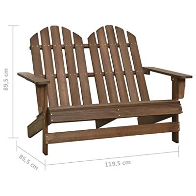 VidaXL Tuinstoel 2-zits adirondack massief vurenhout bruin
