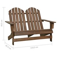 VidaXL Tuinstoel 2-zits adirondack massief vurenhout bruin - thumbnail