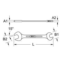KS Tools 518.0701 518.0701 Dubbele steeksleutel Sleutelbreedte (metrisch) 6 - 7 mm - thumbnail