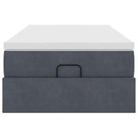 Ottoman bed met matras 80x200cm fluweel donkergrijs - thumbnail