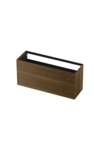 INK - Onderkast 2 Laden Push To Open Verticaal Gefreesd Bestaande Uit: - 1400x450x650 Mm - Massief Eiken Ash Grey - thumbnail