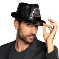 popstar pailletten hoed zwart - thumbnail