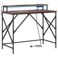 Bureau met plank Gerookt eiken 100 x 50 x 86.5 cm Bewerkt hout - thumbnail