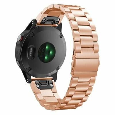 By Qubix - Stalen schakelband - Rosé goud - Compatible met Garmin Instinct 3 / Instinct E - 45mm - Compatible Garmin bandje - Bandbreedte: 22mm