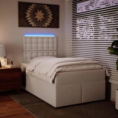 Boxspring met matras kunstleer wit 120x200 cm