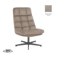 LABEL51 Draaifauteuil 'Alvar' Micro Suede, kleur Taupe - thumbnail