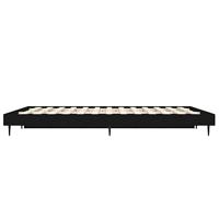 Bedframe bewerkt hout zwart 135x190 cm - thumbnail
