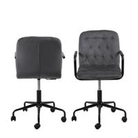 Bendt Bureaustoel 'Anky' Velvet, kleur Grijs - thumbnail