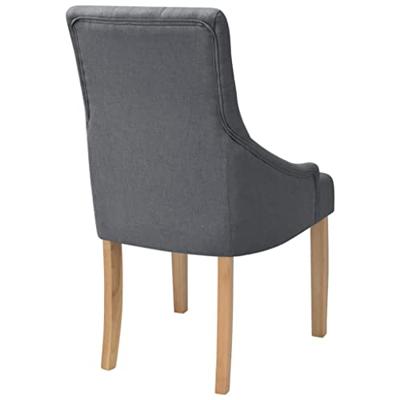 Eetkamerstoelen 2 st stof donkergrijs