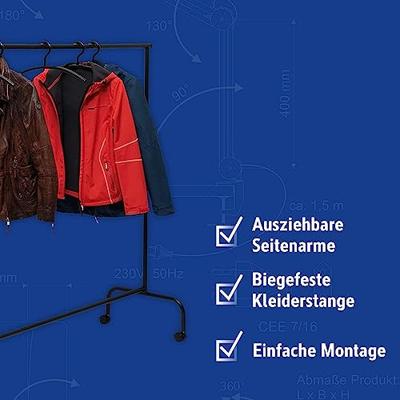 MAUL kledingrek Limbo metaal, 4 geremde wielen, hg156xbr151(220)x50cm, tot 30kg, zwart RAL9004 MAUL kledingrek Limbo metaal, 4 geremde wielen, hg156xbr151(220)x50cm, tot 30kg, zwart RAL9004