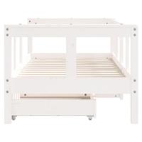 Kinderbedframe met lades 70x140 cm massief grenenhout wit - thumbnail