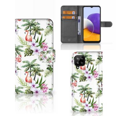 Samsung Galaxy A22 4G | M22 | Telefoonhoesje | Met pasjeshouder | Flamingo Palms