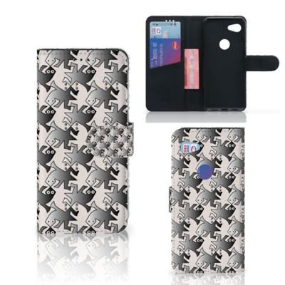 Google Pixel 3A Telefoonhoesje met Pasjes Salamander Grey