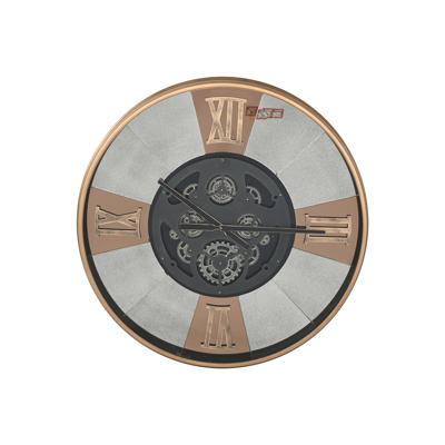 Muurklok Home ESPRIT Zwart Gouden Metaal Kristal Vintage 80 x 9,5 x 80 cm