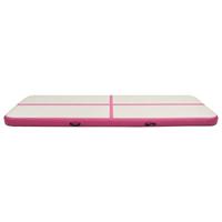 VidaXL Gymnastiekmat met pomp opblaasbaar 300x100x15 cm pvc roze - thumbnail