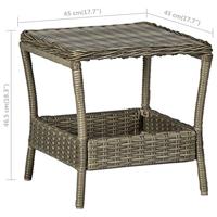 Tuintafel 45x45x46,5 cm poly rattan bruin - thumbnail