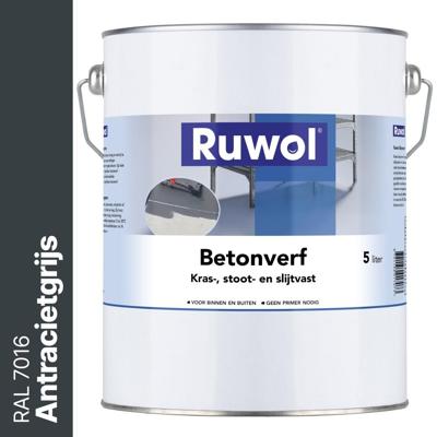 Ruwol Betonverf Antracietgrijs (RAL 7016) 5 liter Ruwol Betonverf Antracietgrijs (RAL 7016) 5 liter