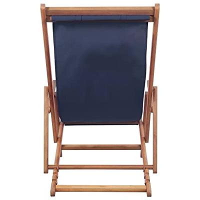 Strandstoel inklapbaar stof blauw - thumbnail