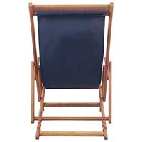 Strandstoel inklapbaar stof en houten frame blauw - thumbnail