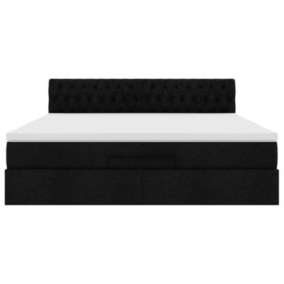 Ottoman bed met matras 180x200cm stof zwart