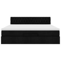 Ottoman bed met matras 180x200cm stof zwart - thumbnail