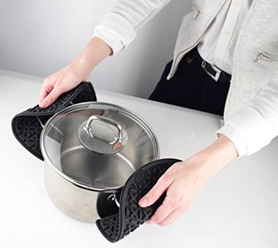 Fackelmann onderzetters doorsnede 20 cm food&more zwart 2 stuks