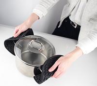 Fackelmann onderzetters doorsnede 20 cm food&more zwart 2 stuks - thumbnail