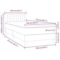 Boxspring met matras fluweel donkergrijs 100x210 cm - thumbnail