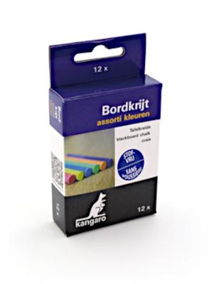 Schoolbordkrijt calico 12 st stofvrij ass