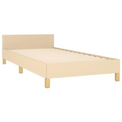 Bedframe met hoofdeinde stof crmekleurig 90x200 cm Bedframe met hoofdeinde stof crmekleurig 90x200 cm
