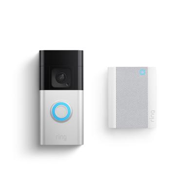 ring Video Doorbell + Chime (2nd Gen) Video-deurintercom via WiFi WiFi Nikkel (mat), Zwart