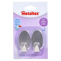 Metaltex Ovalen Plakhaken 2 Stuks RVS - thumbnail