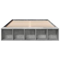 Bedframe bewerkt hout betongrijs 160x200 cm - thumbnail