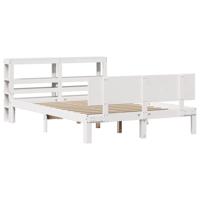 Bedframe met hoofdeinde zonder matras 160x200 cm wit - thumbnail