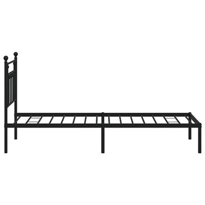 Bedframe met hoofdbord metaal zwart 90x200 cm Bedframe met hoofdbord metaal zwart 90x200 cm