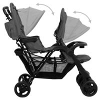 Tweeling kinderwagen tandem staal donkergrijs - thumbnail