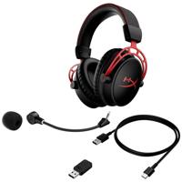 HyperX 4P5D4AA Cloud Alpha Wireless - Gaming Headset voor PC, 300 uur batterijduur, DTS Hoofdtelefoon: X Ruimtelijke Audio, Geheugenschuim, Dual Chamber Drivers, Ruisonderdrukking,eén maat,Zwart/Rood - thumbnail