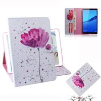 Paarse orchideeën patroon horizontale Flip lederen case voor Huawei MediaPad M5 Lite 8/Honor tab 5 met houder & Card slot & portemonnee - thumbnail