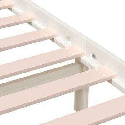 Bedframe massief hout wit 120x190 cm