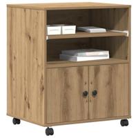 VidaXL Printerstand artisan eiken 60 x 48 x 74 cm bewerkt hout - thumbnail