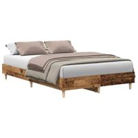 Bedframe zonder matras 135x190 cm bewerkt hout oud hout - thumbnail