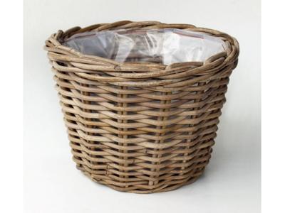 Bloempot Pot Rotan Antique Grey D29H20 cm Van der Leeden - Van der leeden