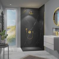 Ben Vivid inloopdouche incl. antikalk 120x200cm geborsteld messing - thumbnail