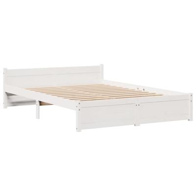 Bed met boekenkast zonder matras grenenhout wit 150x200 cm - thumbnail