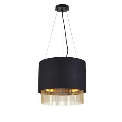 Searchlight Zwarte hanglampFringe Ø 40cm - 8723-3BK