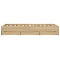 Bedframe met lades bewerkt hout sonoma eikenkleurig 120x190 cm - thumbnail