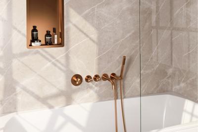Inbouwthermostaatset Brauer Copper Incl Baduitloop en Staafhanddouche Koper Brauer