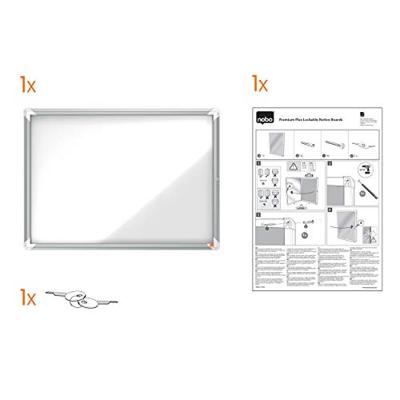 Kurkbord Nobo Wit Aluminium - thumbnail