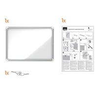 Kurkbord Nobo Wit Aluminium - thumbnail