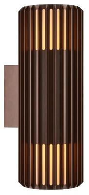 Nordlux Wandlamp Aludra rond dubbel 2x E27 bruin IP54 - 4800945
